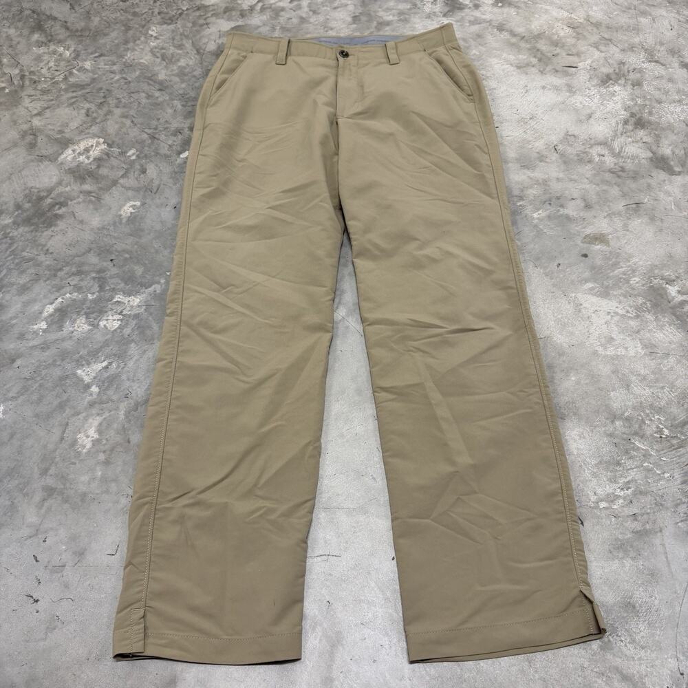 Under Armour Match Play Golf Pants 34x32 Beige Stretch Tech Performance 1248089